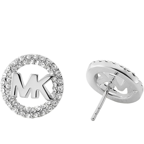 NWT-Michael Kors/SilverStone Monogram Stud Earrings - Picture 3 of 9